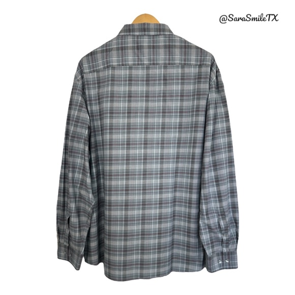 CALVIN KLEIN Plaid Business Casual Long Sleeve Button Down Shirt - Picture 2 of 12